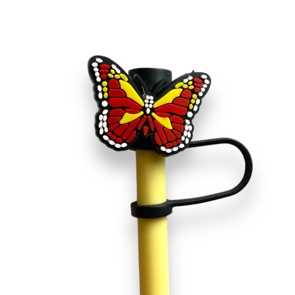 3/$10💥 Red & Yellow Butterfly Straw Cover/Topper